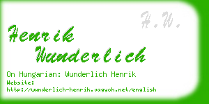 henrik wunderlich business card